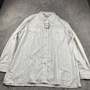 Desire Collection Long Sleeve Dress Shirt Mens XL White Stripes